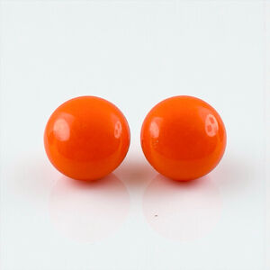 Vintage Neon Tangerine Orange Round Screw Back Button Earrings.